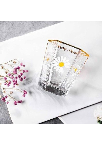 2 Adet 270 ml Japon Retro Cam Kupası Küçük Papatlıklar Kahve Fincanları Bar Kulübü Parti Düğün Şarap Cam Suyu Süt Çay Bardağı Ev Drinkware Hediye | Gravür (Yurt Dışından) fiyatları