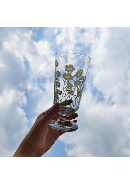280 ml Küçük Papatya Kadeh Cam Vintage Kadeh Phnom Penh Cam Lale Şarap Kupası Içme Cam Suyu Kahve Kupası | Eski Moda Cam (Yurt Dışından) fiyatları