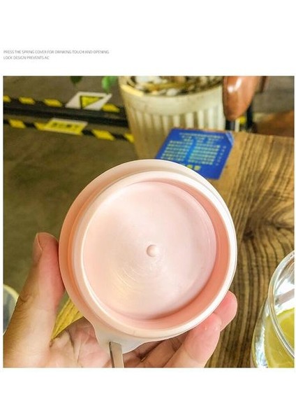 Çizgi Film Cam Kupa Yaratıcı Domuz Tavşan Ayı Kahvaltı 450 ml Süt Kahve Fincanı Ev Çift Su Kupa Teacup Isı Direnci | Highball Cam (Pembe) (Yurt Dışından)