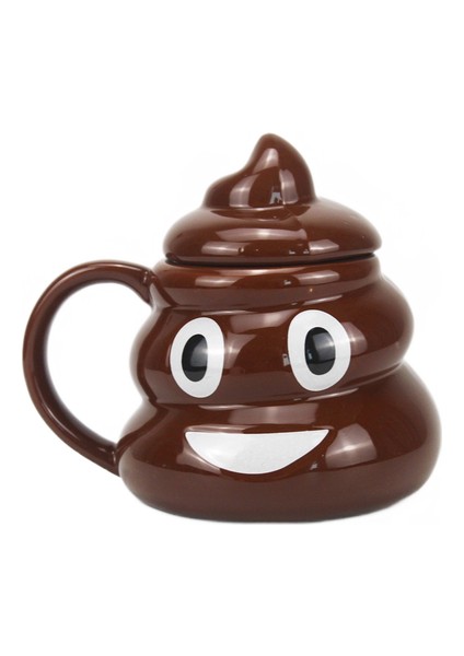 Karikatür Gülümseme Poop Kupa Çay Kahve Fincanı Komik Mizah Hediye 3D Poop Kupalar Handgrip Lıd Çay Büro Kupası ile Kupalar | Kupalar (Kahverengi) (Yurt Dışından)