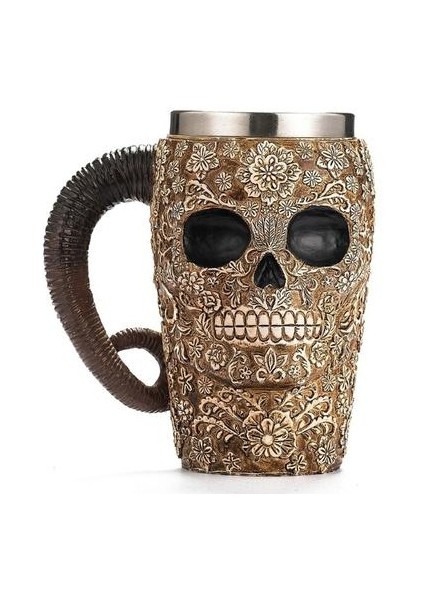 Çift Duvar Kahve Kupa Dantel Aracı Kafatası Bira Stein Tankard Kahve Fincanı Kupa Kahve Fincanı Kupa 17OZ Benzersiz Cadılar Bayramı Hediye | Kupalar (Yurt Dışından)