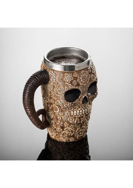 Çift Duvar Kahve Kupa Dantel Aracı Kafatası Bira Stein Tankard Kahve Fincanı Kupa Kahve Fincanı Kupa 17OZ Benzersiz Cadılar Bayramı Hediye | Kupalar (Yurt Dışından)