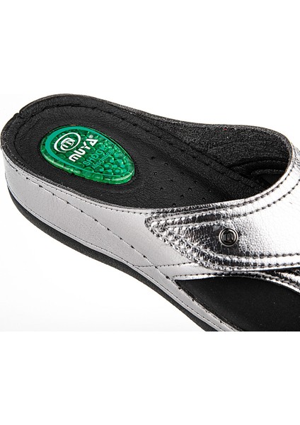 Muya orthopedix Hazar Kemik Çıkıntısı Hallux ve Topuk Dikeni Jel Destekli Kurşun Renk Kadın Terlik 3320410 modelleri