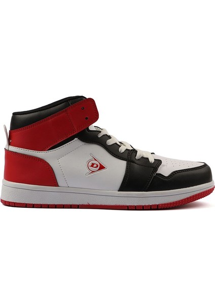 Orthopedix 1839 Anatomik Unixes Bağcıklı Yüksek Bilekli Sneaker Spor Ayakkabı Siyah Beyaz Kırmızı