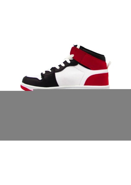 Orthopedix 1839 Anatomik Unixes Bağcıklı Yüksek Bilekli Sneaker Spor Ayakkabı Siyah Beyaz Kırmızı