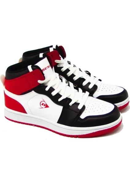 Orthopedix 1839 Anatomik Unixes Bağcıklı Yüksek Bilekli Sneaker Spor Ayakkabı Siyah Beyaz Kırmızı