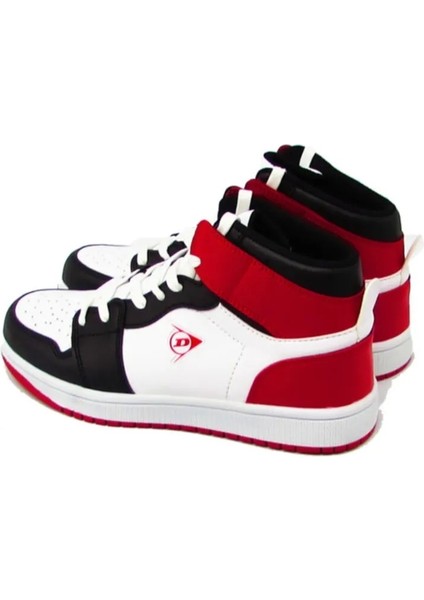 Orthopedix 1839 Anatomik Unixes Bağcıklı Yüksek Bilekli Sneaker Spor Ayakkabı Siyah Beyaz Kırmızı