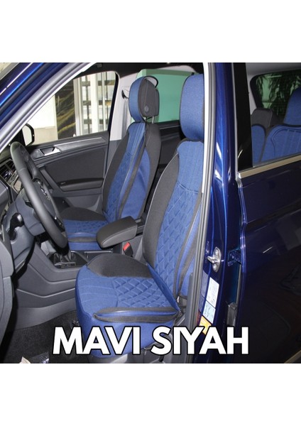 Nissan Qashqai Lüx Oto Koltuk Minderi Ön Arka 5'li Set Elegance Serisi Mavi Siyah