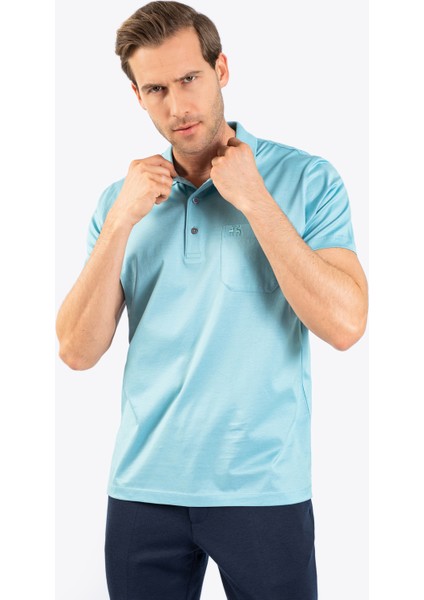 Erkek Regular Fıt Polo Yaka Tişört-Yeşil