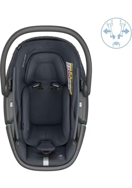 Coral 360 Dönebilir Yatabilir Isofix Bazalı 2'si Bir Arada Ana Kucağı ve Oto Koltuğu Essential Graphite