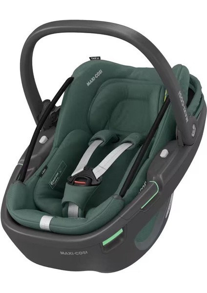 Coral 360 Dönebilir Yatabilir Isofix Bazalı 2'si Bir Arada Ana Kucağı ve Oto Koltuğu Essential Green