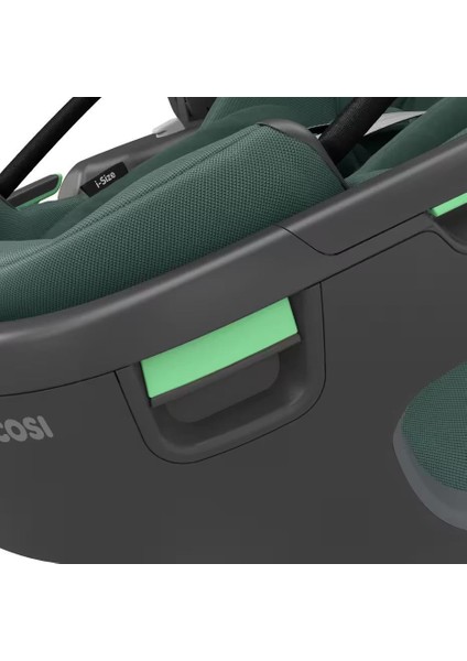 Coral 360 Dönebilir Yatabilir Isofix Bazalı 2'si Bir Arada Ana Kucağı ve Oto Koltuğu Essential Green