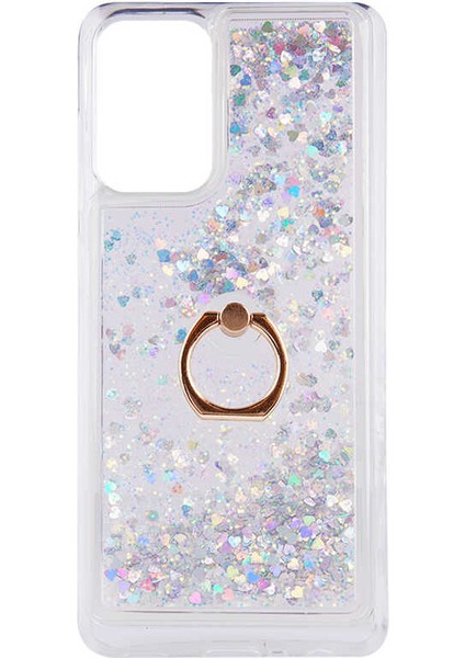 Galaxy A72 Kılıf Zore Milce Simli Pullu Yüzüklü Kılıf