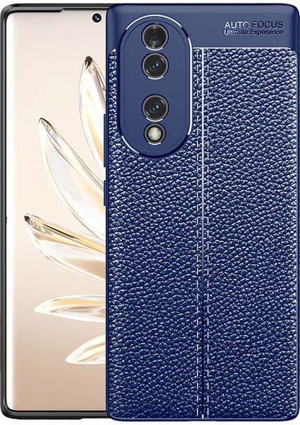 - Huawei Honor 70 - Kılıf Auto Focus Karbon Niss Silikon Kapak - Lacivert - T26158