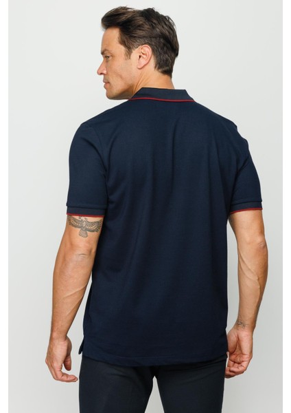 Erkek Fermuarlı Polo Yaka T-Shirt Lacivert fırsatları