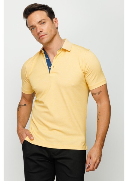 Erkek Polo Yaka T-Shirt Sarı