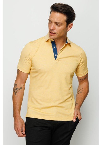 Erkek Polo Yaka T-Shirt Sarı indirimleri