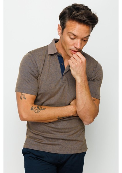Erkek Polo Yaka T-Shirt S.kahve
