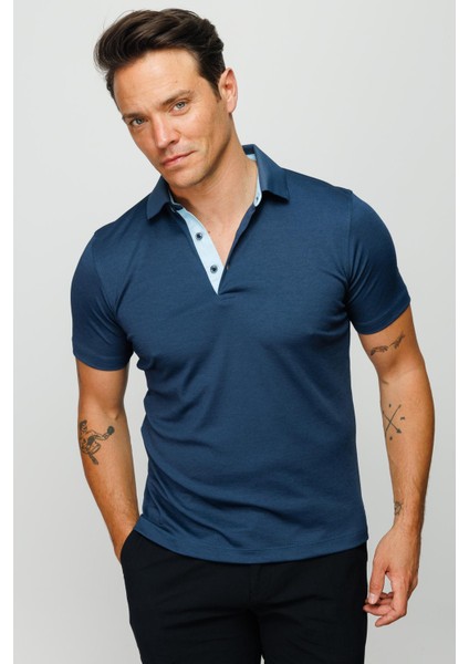Erkek Polo Yaka T-Shirt Petrol