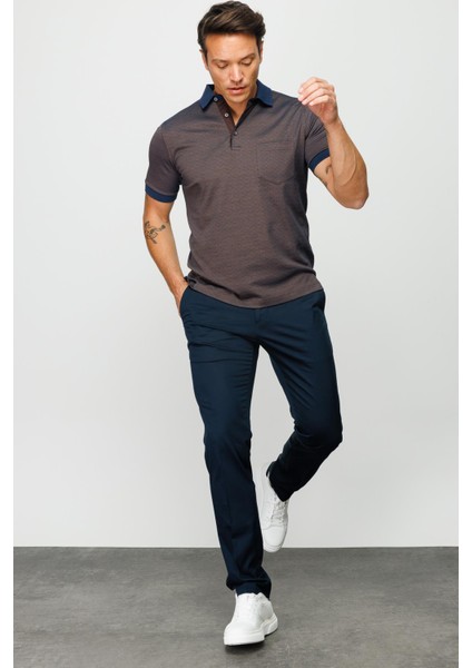 Erkek Polo Yaka Cepli Jakarlı Tshirt Kahve fırsatları