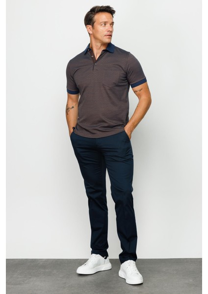Erkek Polo Yaka Cepli Jakarlı Tshirt Kahve indirimleri