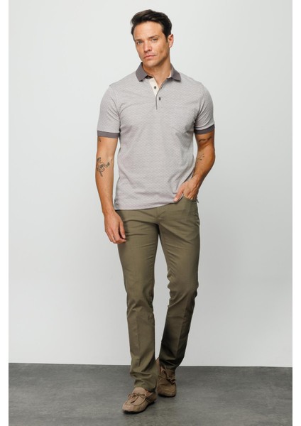 Erkek Polo Yaka Cepli Jakarlı Tshirt Bej modelleri