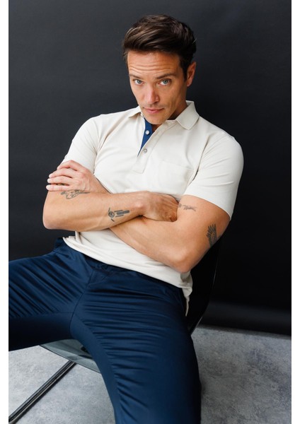 Erkek Polo Yaka Düğmeli Cepli T-Shirt Taş fiyatları