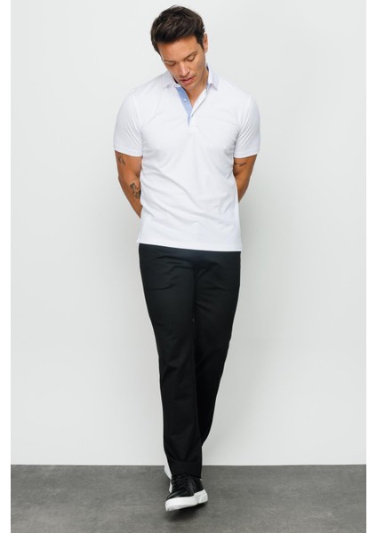 Erkek Polo Yaka Düğmeli Cepli T-Shirt Beyaz fiyatları