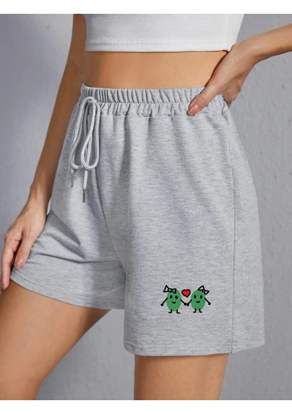 Kadın Kısa Baskılı Şort Daxis Sportwear Company