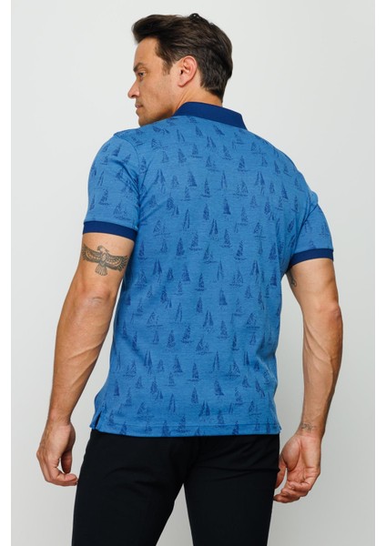 Erkek Polo Yaka Yelken Desenli T-Shirt Saks fırsatları