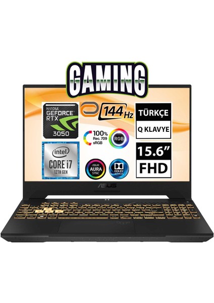 Tuf Gaming F15 FX507ZC4-HN009A3 I7-12700H 32GB 512SSD RTX3050 15.6" Fullhd Freedos Taşınabilir Bilgisayar