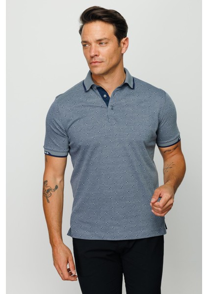 Erkek Polo Yaka Jakarlı Cepli T-Shirt Füme fiyatları