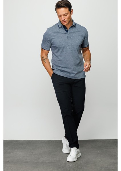 Erkek Polo Yaka Jakarlı Cepli T-Shirt Füme fırsatları