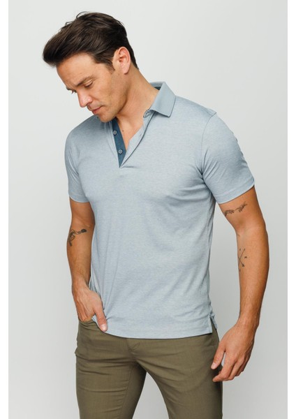 Erkek Polo Yaka T-Shirt Gri fırsatları
