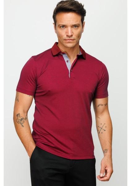 Erkek Polo Yaka T-Shirt Bordo fiyatları