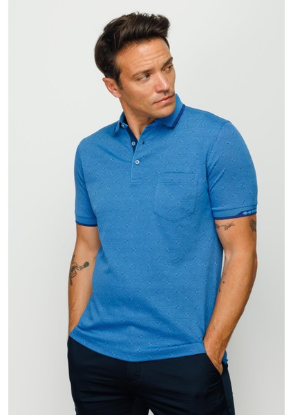 Erkek Polo Yaka Jakarlı T-Shirt Saks fiyatları