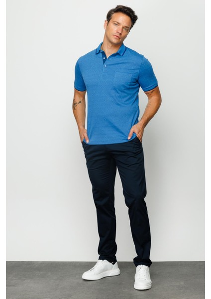 Erkek Polo Yaka Jakarlı T-Shirt Saks fırsatları