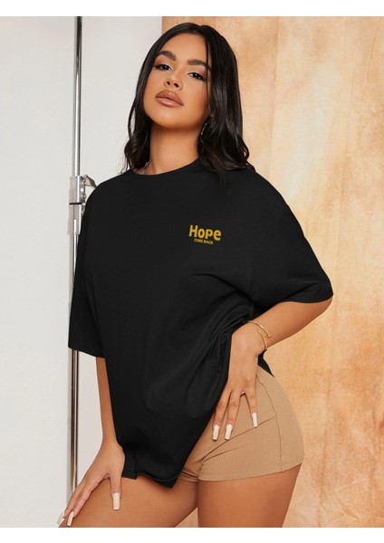 Kadın Hope Baskılı Oversize Tshirt Daxis Sportwear Company