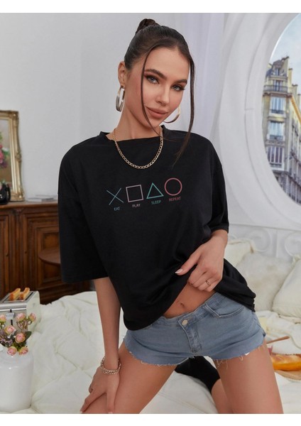 Unisex Game Baskılı Oversize Tshirt Daxis Sportwear Company