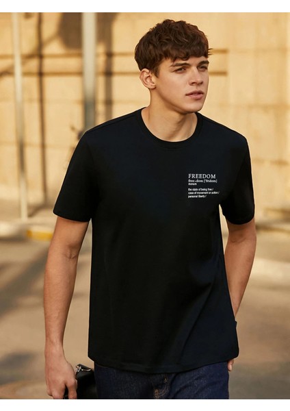 Erkek Freedom Baskılı Oversize Tshirt Daxis Sportwear Company