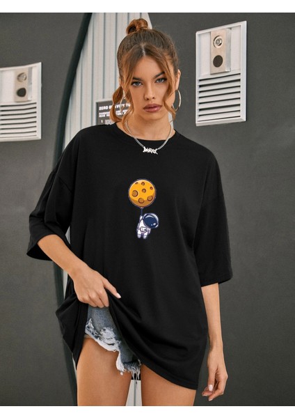 Oversize Kadın Astonot Baskılı Tshirtdaxis Sportwear Company