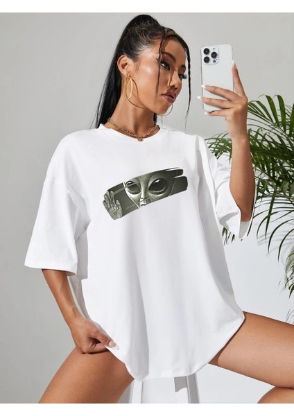 Kadın Uzaylı Baskılı Oversize Tshirt Daxis Sportwear Company fiyatları
