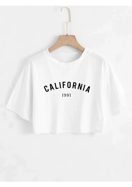 DAXİS Sportwear Company California 1991 Baskılı Crop Tshirt Daxis Sportwear Company