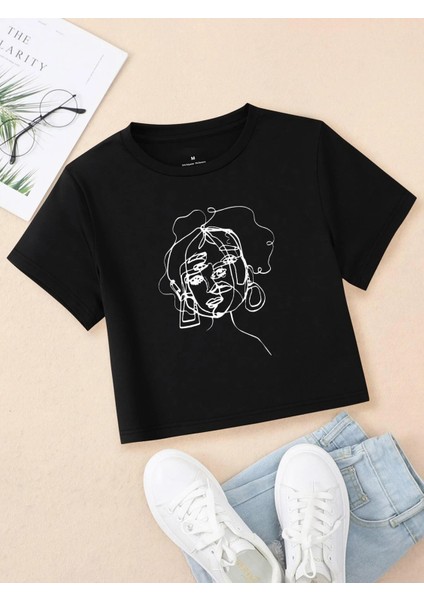 Baskılı Crop Tshirt Daxis Sportwear Company