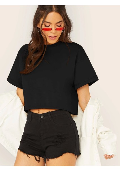 Crop Siyah Tshirt - Daxis Sportwear Company fiyatları