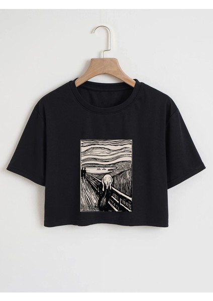 Çığlık Baskılı Crop Daxis Sportwear Company