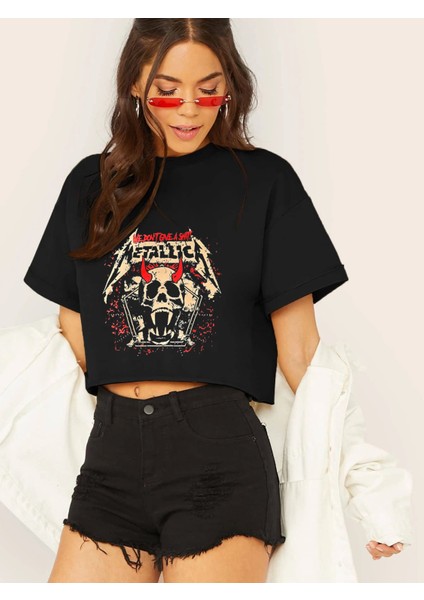 Crop Metalika Baskılı Tshirt Daxis Sportwear Company fiyatları