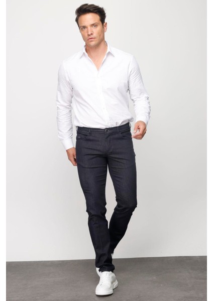 Erkek Beli Lastikli 5 Cepli Koton Pantolon Siyah