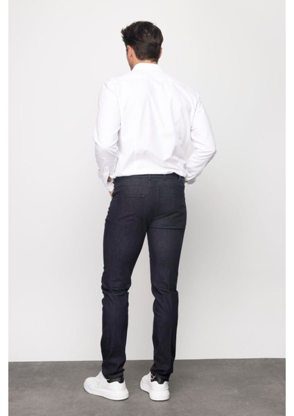 Erkek Beli Lastikli 5 Cepli Koton Pantolon Siyah