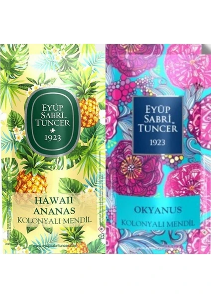 Eyüp Sabri Tuncer Kolonyalı Mendil 30 Adet (2X15) Hawaii Ananas ve Okyanus